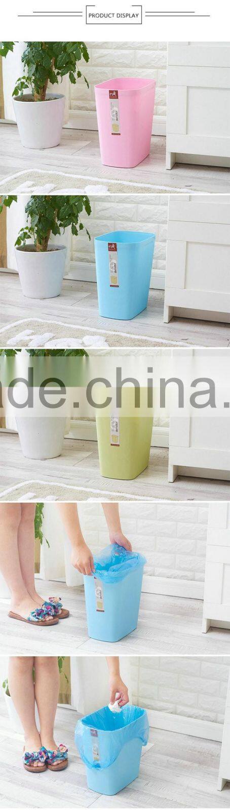 Plastic dust bin for indoor places, PP rubbish bin for household, Plastic Rectangle rubbish bin