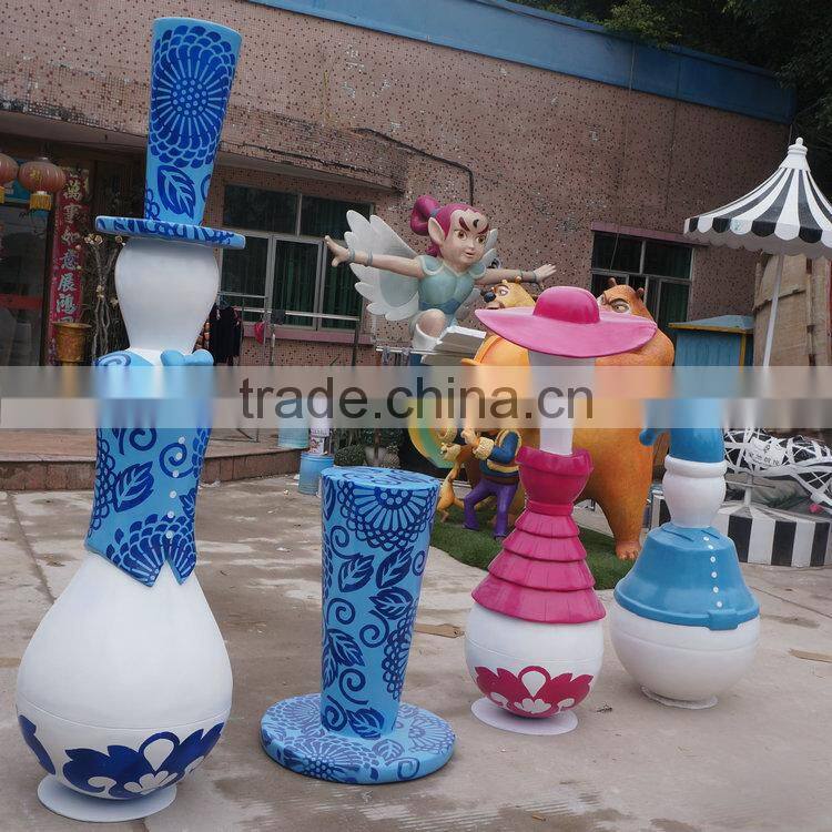 Outdoor modern fiberglass column decoration