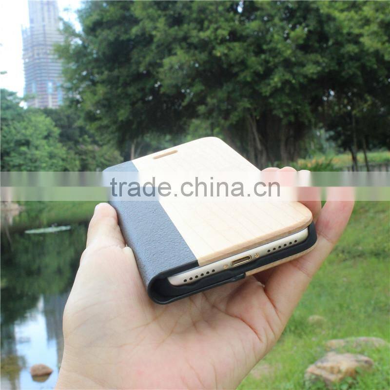 Classical Chinese walnut/bamboo/rosewood/cherry card bumper/pocket cell phone case for Iphone 7