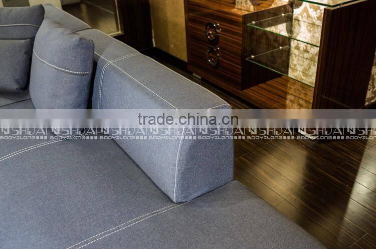 2016 Latest New L Shaped Sofa Designs Linen Fabric Sofa