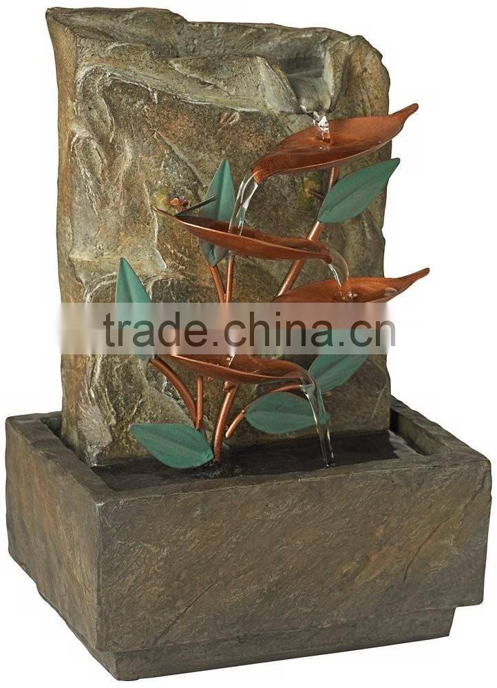 Blue Bird of Paradise Tabletop Water Fountain