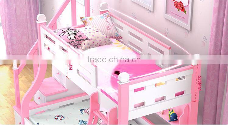 Color Life Mini Children Kid Bed Furniture Wooden Bunk Bed Set for Twins Bedroom Room