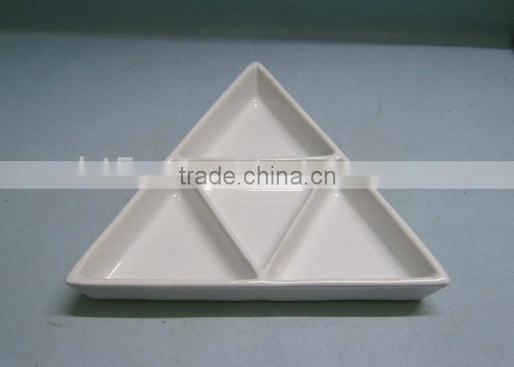 orange color Xmas ceramic square divided plate