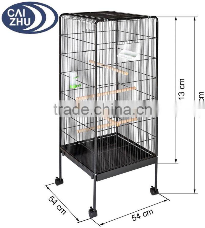 146cm Large Parrot Bird Cage Play Top w/Perch Stand Two Doors Aviary House