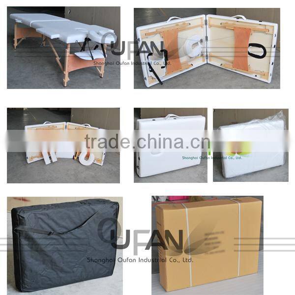 PU PVC Massage Table Leather Wooden Massage Table