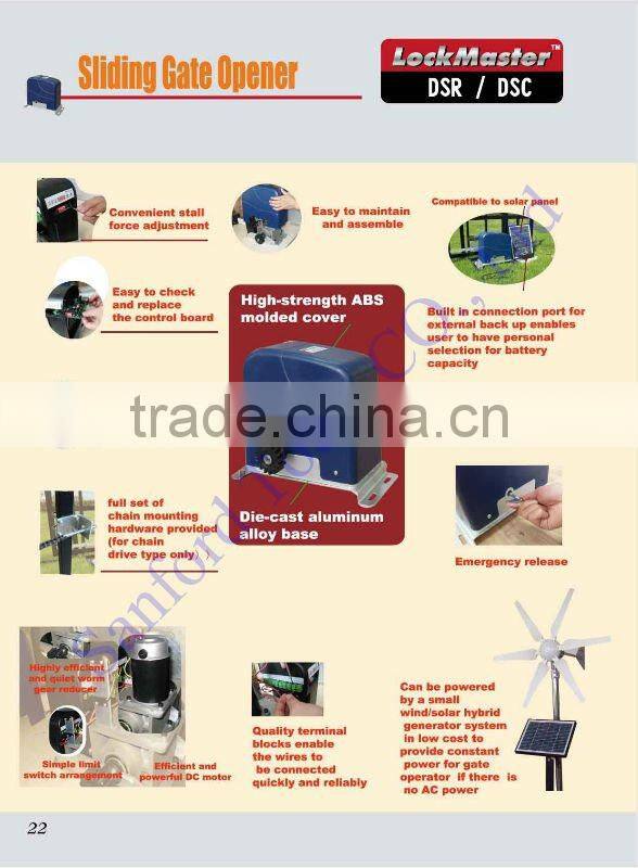 Sliding Gate Opener(DC System) 600KG/1000KG CE Approved