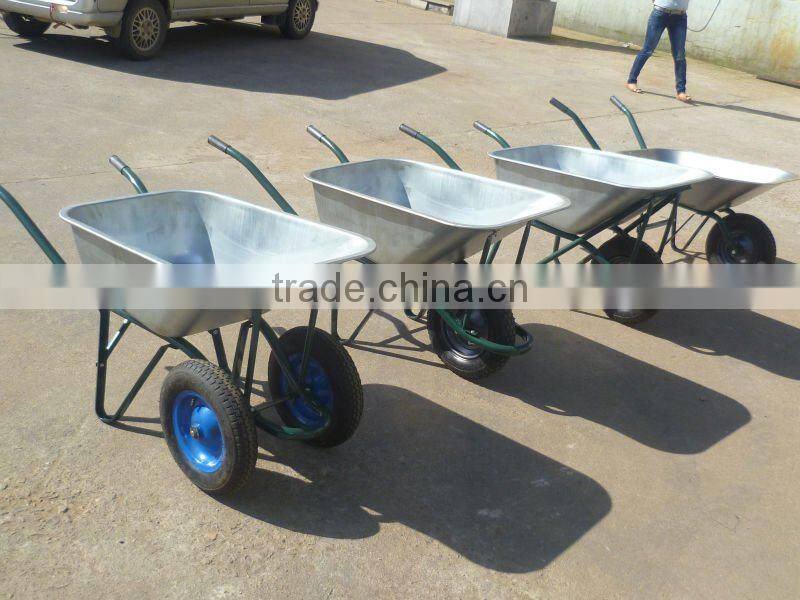 100L WB841 Metal Dual Wheel wheel barrow for Russia