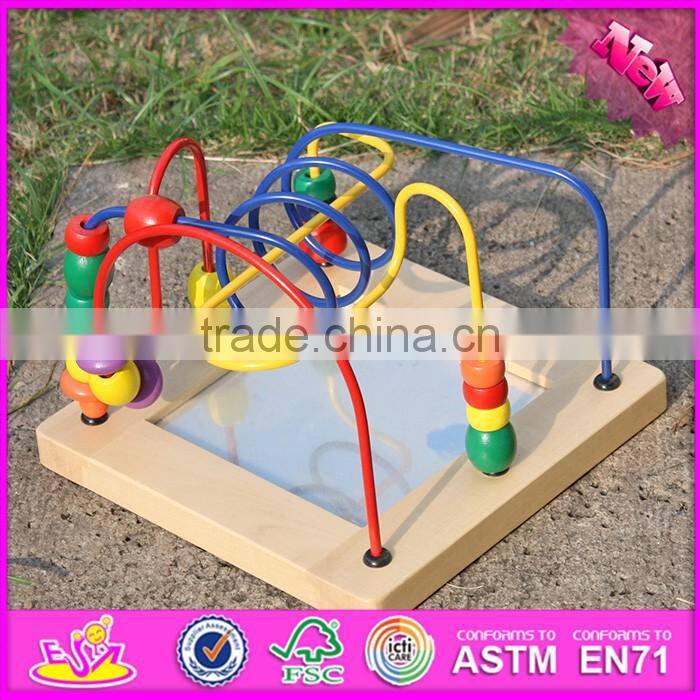 2017 new design educational kids play wooden toy bead maze W11B135