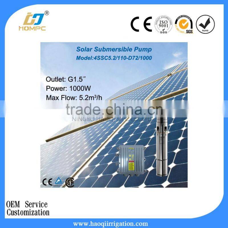 1000W 4 inch Centrifugal Submersible Pump solar powered water pump