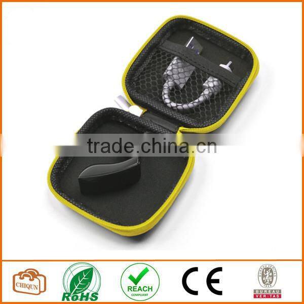Yellow Color Square Shaped Carrying Hard Case Storage Bag for MP3/MP4 Bluetooth Earphone