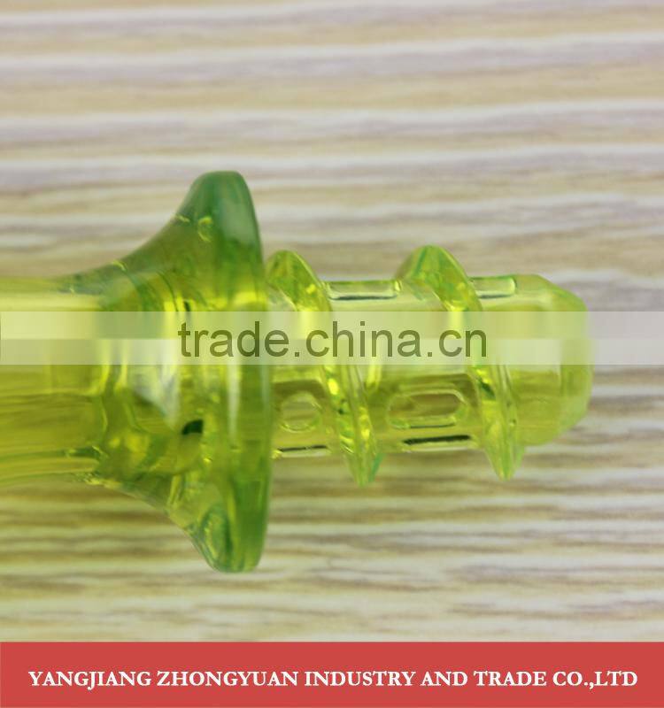 Plastic trumpet shaped hand lemon squeezer