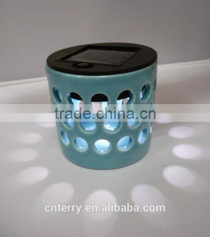 2015 newly launched Ceramic solar hollow out the lamp