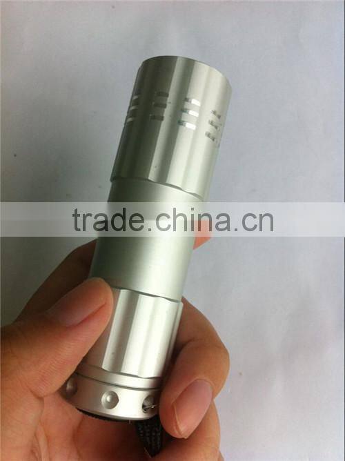 Hot Mini aluminum 9 LED Flashlight torch