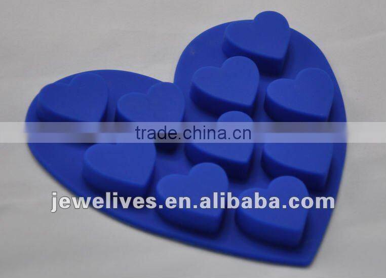 2013 fashion heart shape silicone ice cube tray