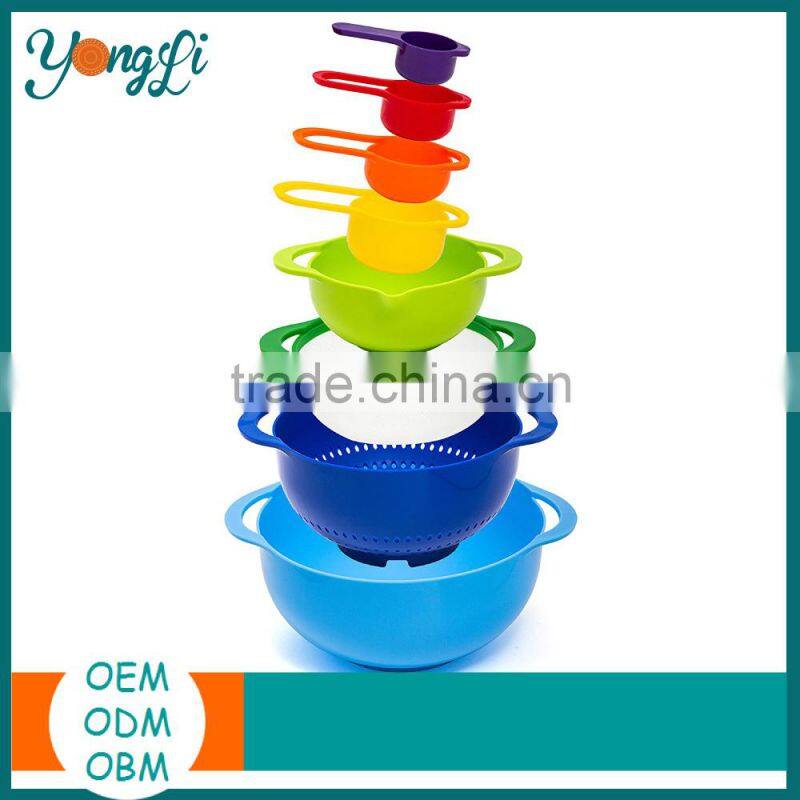 Colorful Stackable Bowls For Baking 8-Piece Measuring Mixing Bowl Set
