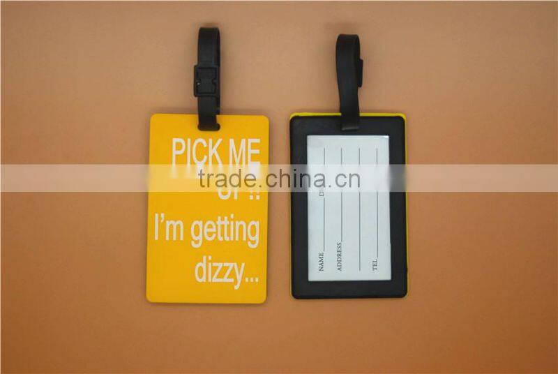 Custom Made Soft PVC Rubber Luggage Tag with Name Label