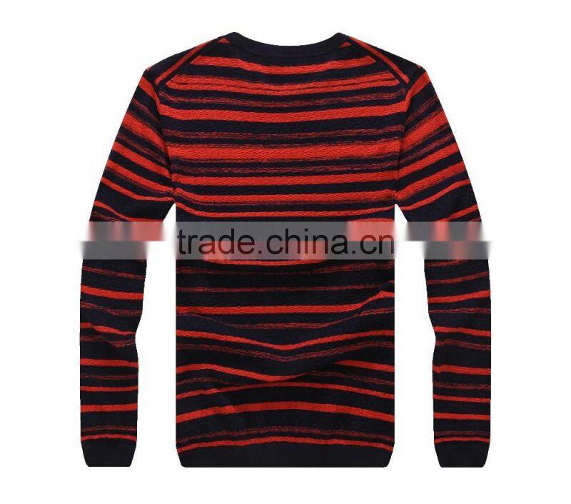 Raidy boer Men's O neck fashion stripe cotton knitwear/sweater