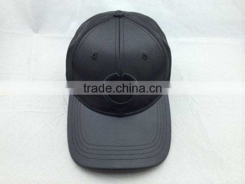 custom fashion leather baseball cap with 3d embroidery