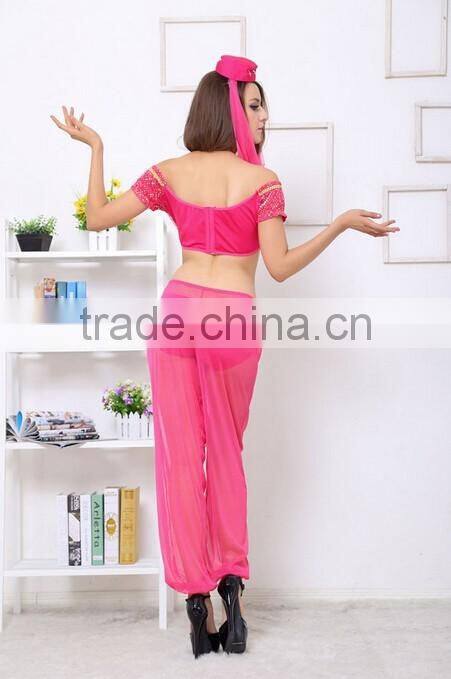2016 Newest Women's Belly Dancing Sexy Wear with Veil and hat 4pcs sexy Underwear