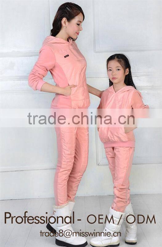 mother and daughter outfit tide leisure long-sleeved pants fleece sports fleece suits