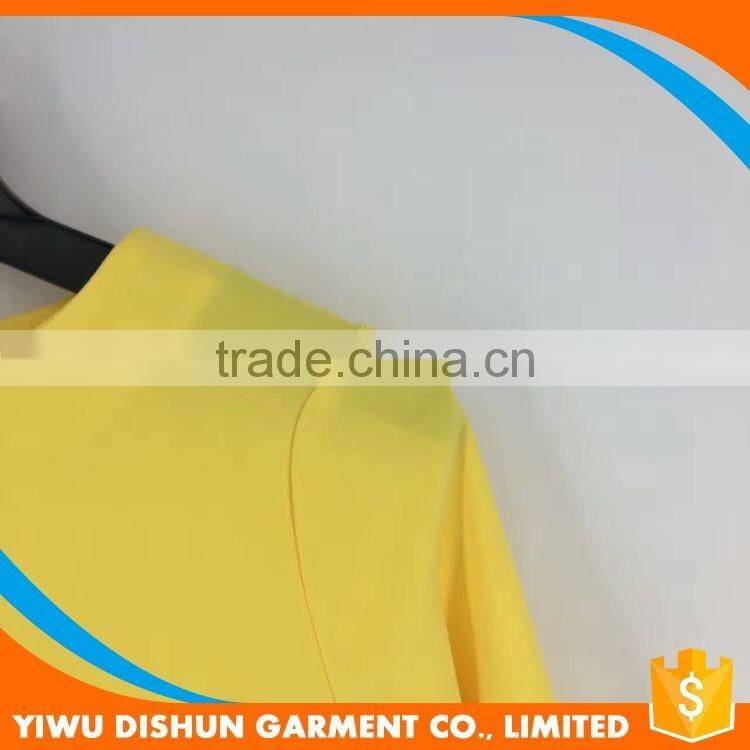 Ladies yellow summer casual dress with flare sleeves