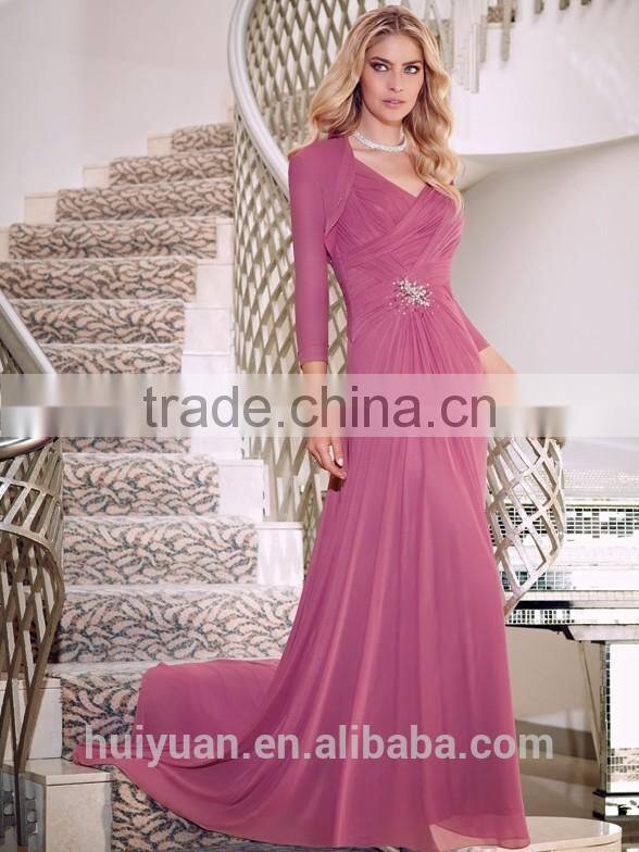 three color satin off shoulder long beaded evening dress 2015