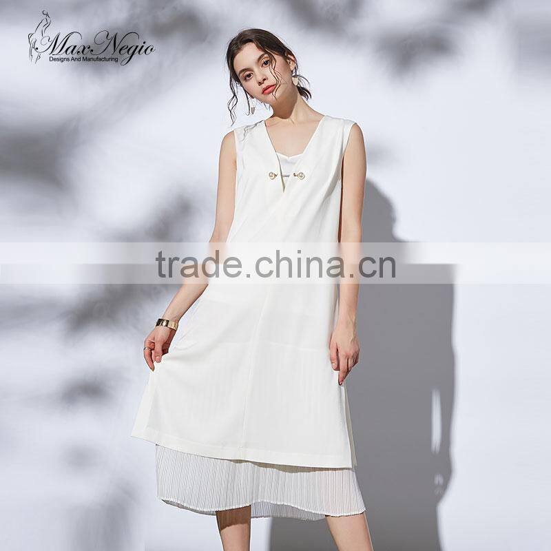 Maxnegio fashion plus size white long maxi casual dress