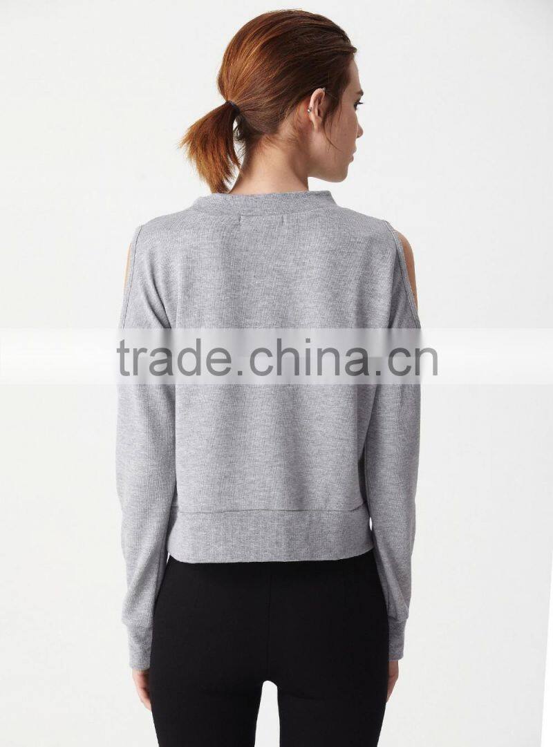 Dew shoulder cute cartoon printing bomber fleece sweater