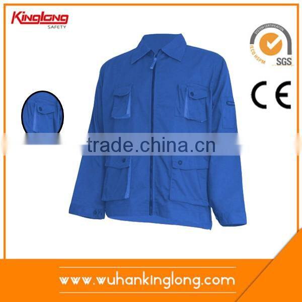 Protective workwear repairmens blue jacket for safety