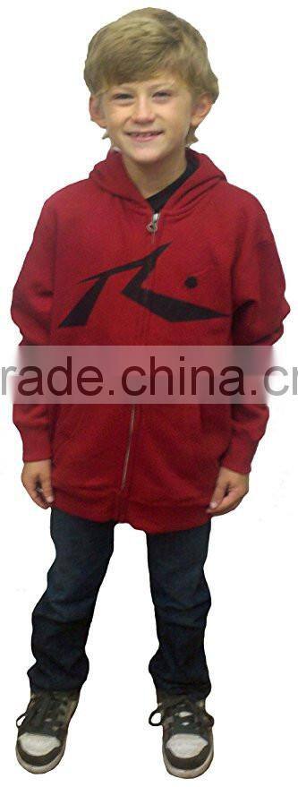 Unisex Kids Sports Hoodies Custom Hoodie 100% Cotton with Zipper Stripe Fleece Made