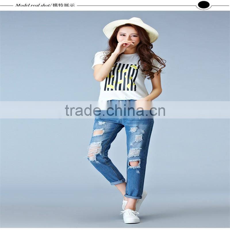 2016 new fashion brand women Slim jeans blue jeans female stretch jeans female