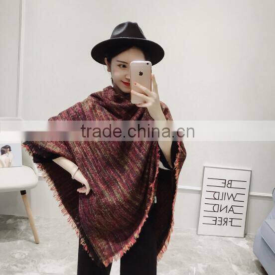 2017 latest design stripes square scarf sleeves ladies fashion shawl