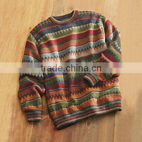 Latest Design Fancy Pullover Knitted Man Wool Sweater