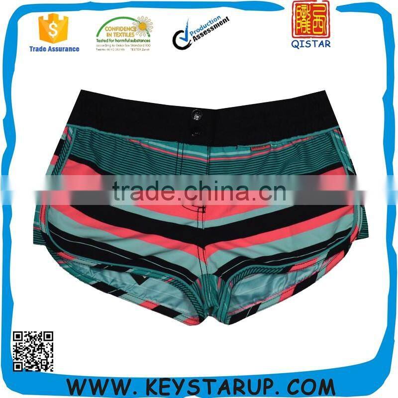 Polyester Peach Skin Custom Lady Beach Digital Printed Shorts