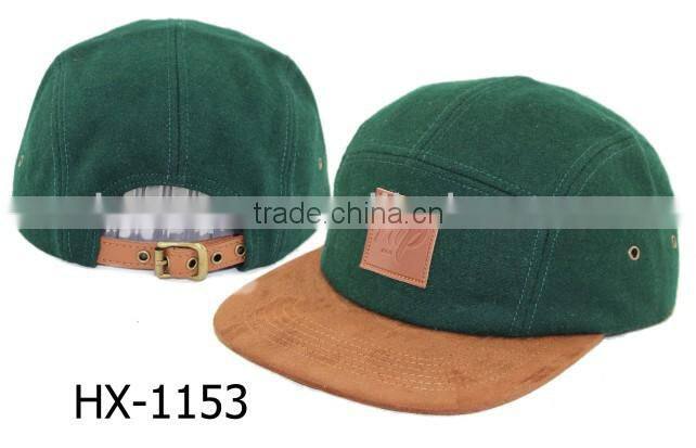 Ostrich leather blank wholesale 5 panel hats faux leather 5 panel hat