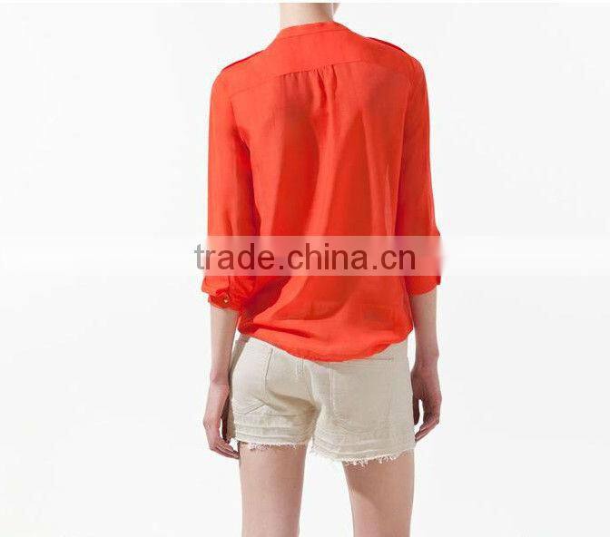 Womens Chiffon Loose Shirt with Long Sleeves SX12001