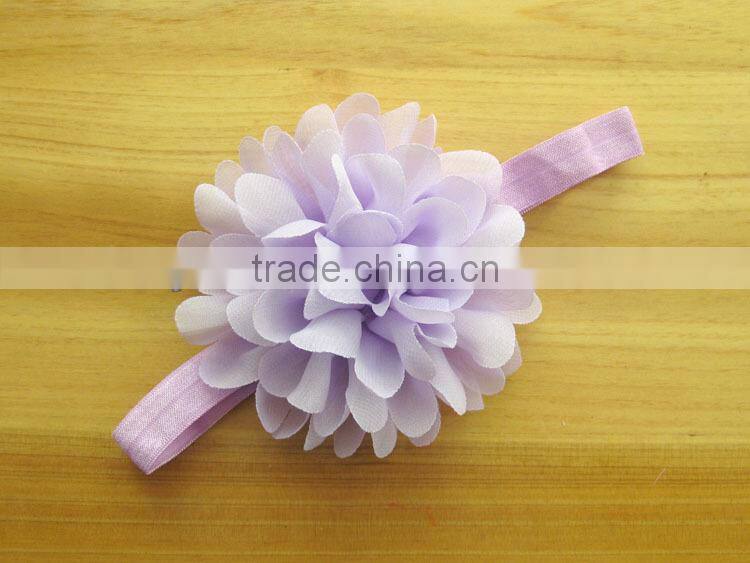 Wholesale EN and US the children's Chiffon headdress baby girl flower headbands 16 color elastic hairband Infant hair accessorie