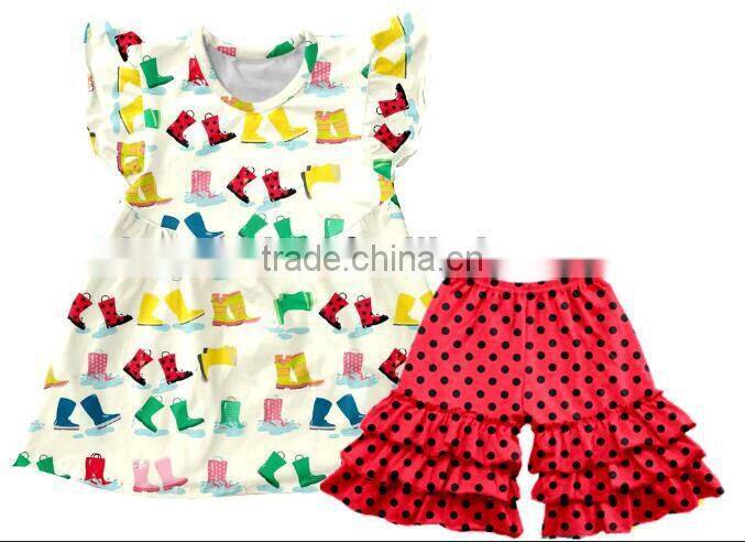 Boutique children halloween clothes pearl tunic and stripe litter kids halloween outfits