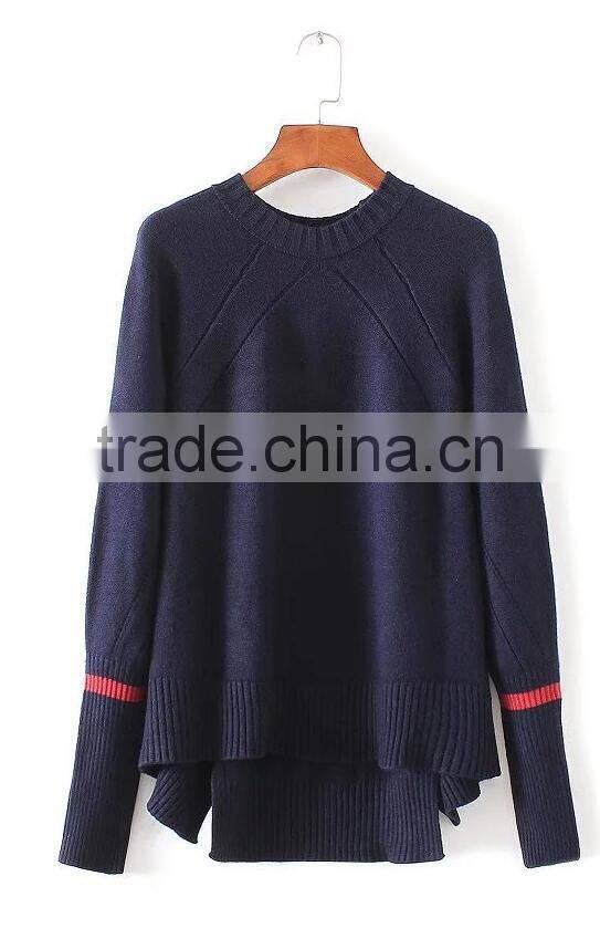 EY0879S New Fashion 2016 Women Irregular Knit Pullover Sweaters