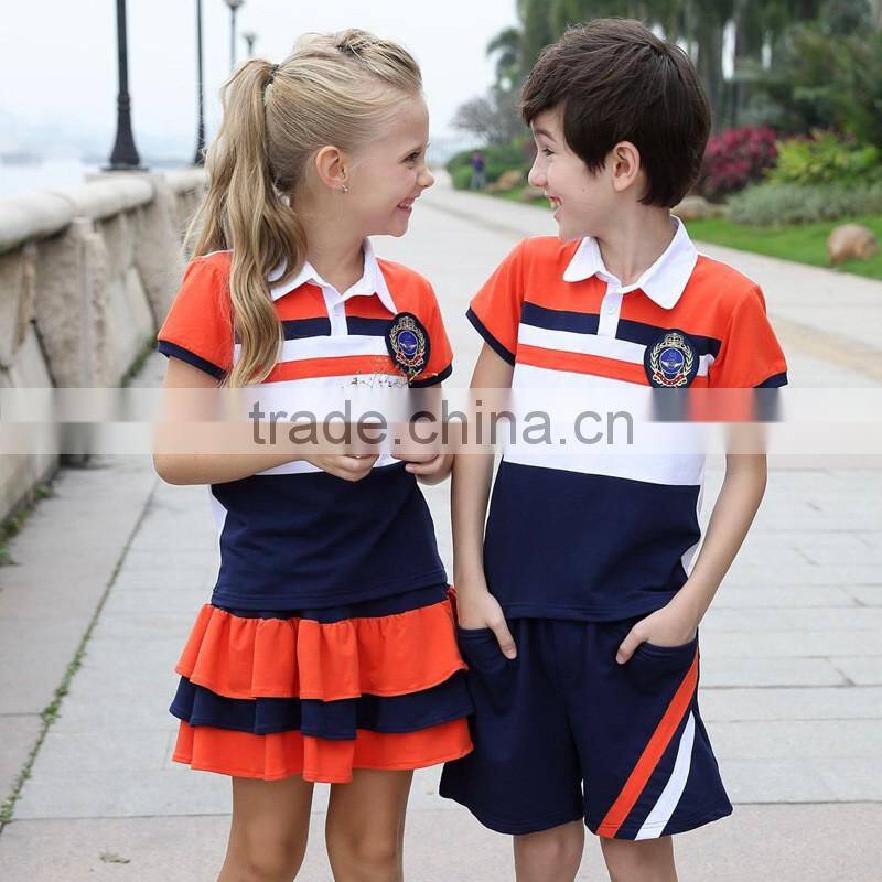 Juqian 2016 custom cheap Primary school polo shirt /sport wear kids school uniforms polo shirts design