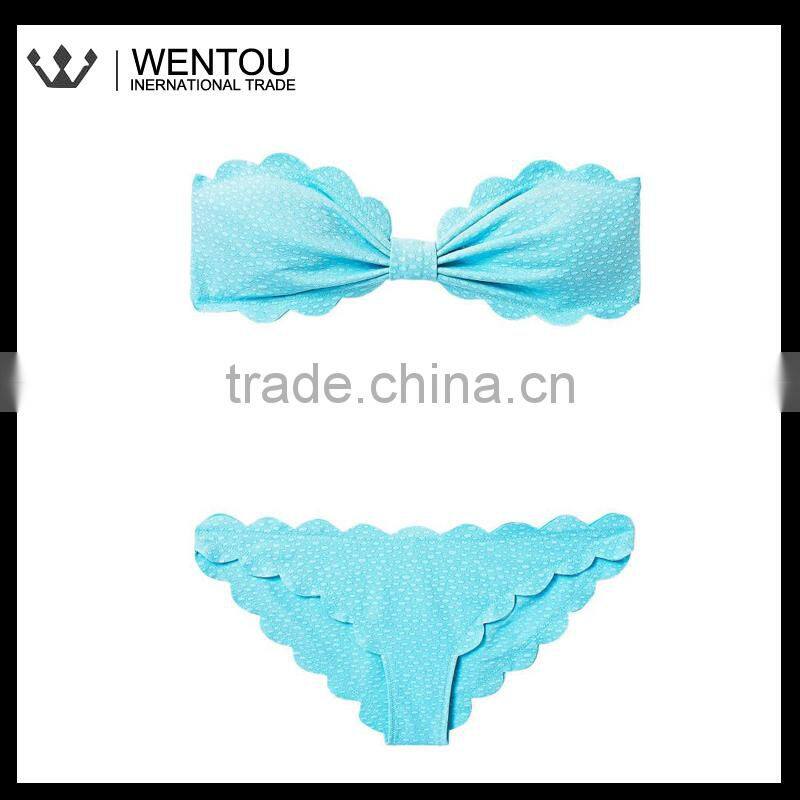 New Arrival Scalloped Bandeau Swimsuits