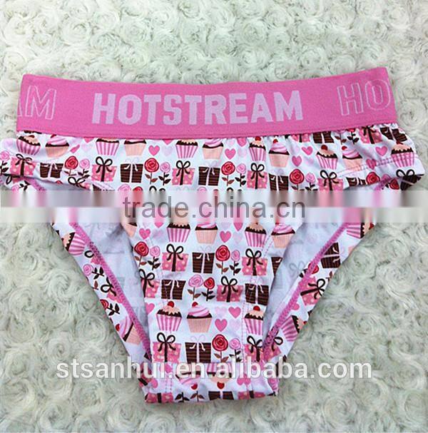 teen girls sexy lingerie panty lovely pink printig smooth touch unique design