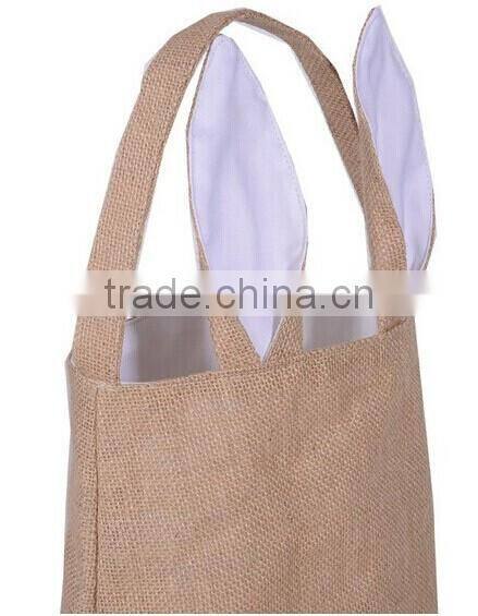 Wholesale monogrammed Easter bucket Easter basket Easter Burlap Bunny Basket picnic basket 2016 spring easter bag