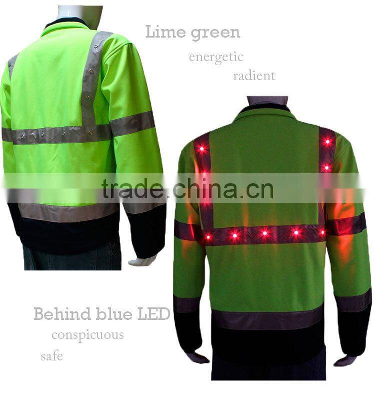safety LED warning range safety officer vest 3m reflective safety jacket