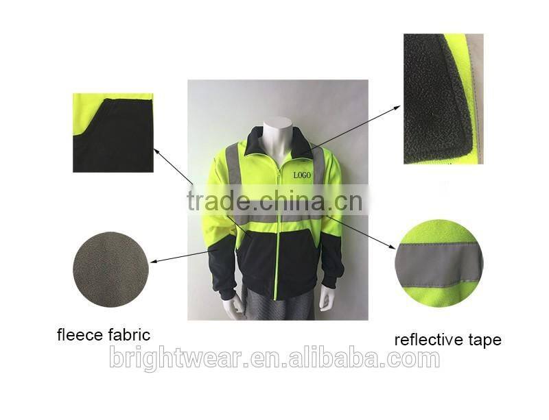 Two-color high visibility polar jacket with reflective tapes meet AS/NZ 1906.4:2010