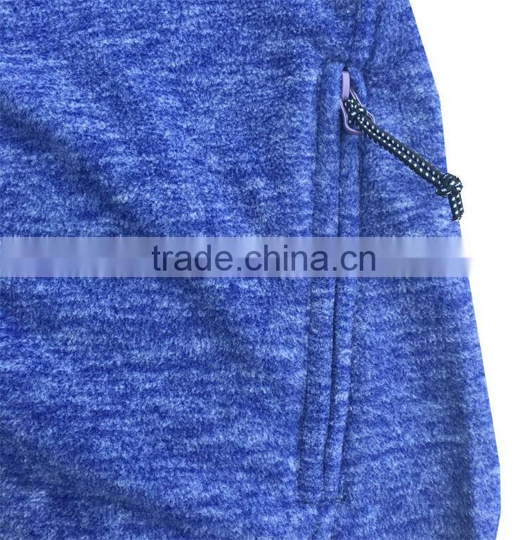 Casual zipper knitted wear melange color cheap woman camo polar fleece jacket