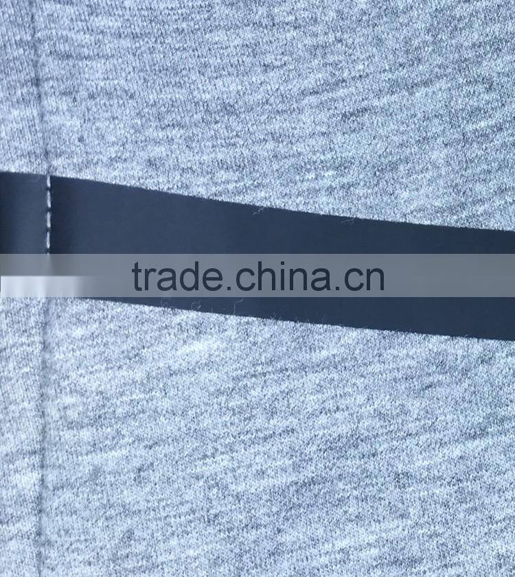 Men's casual hooded sweatshirt contrast color space knitting fabric jacket fleece