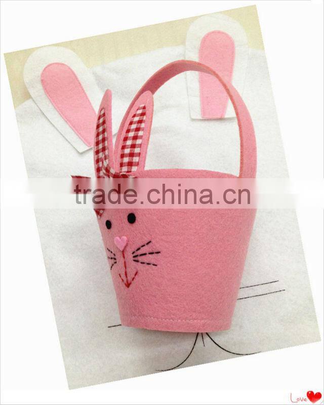 Lovely rabbit bag easter felt bags promotion easter baskets wholesale