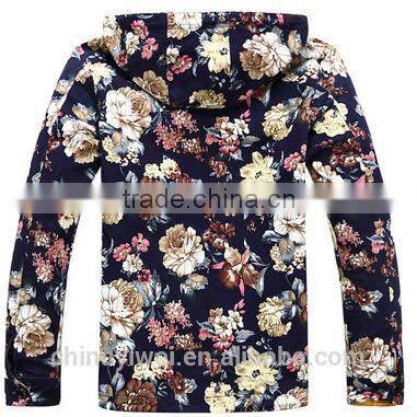 slim cutting print hoodie jacket for man