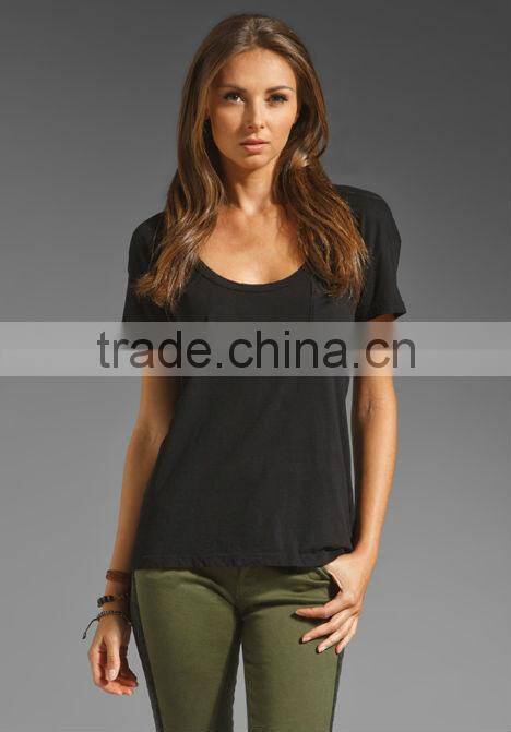 wholesale printing company logo sanded jersey pocket black t shirts
